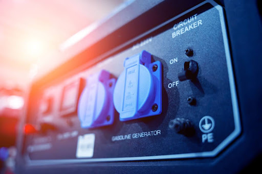 Close up of generator electrical components