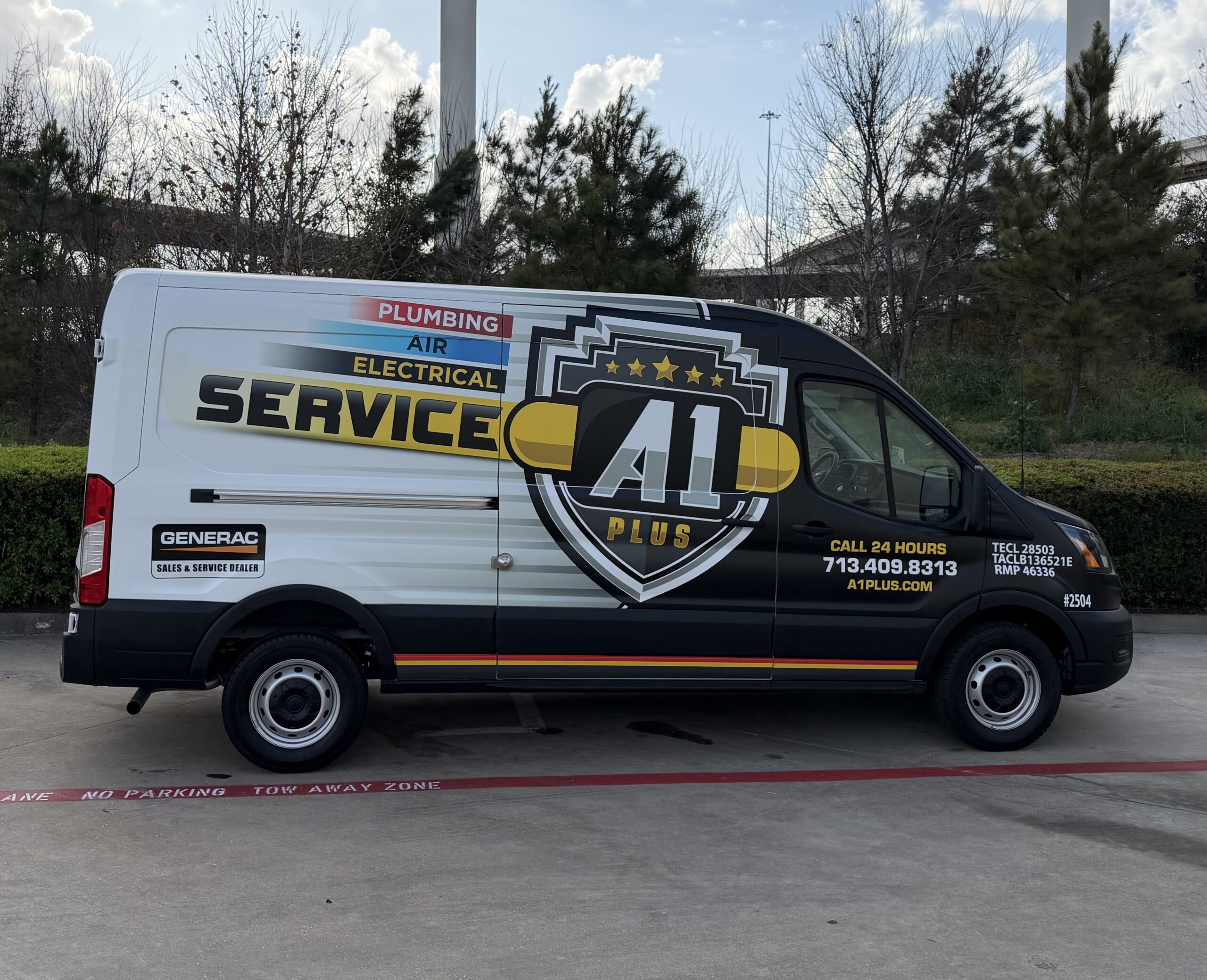 A1 Plus Electrical, Plumbing and Air service vehicle